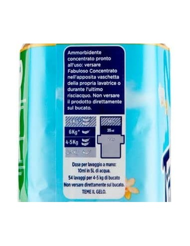 fabuloso ammorbidente concentrato 54 lavaggi - 1250ml - vaniglia: tuttocasashop.it: prodotti per bucato e tessuti