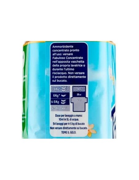 fabuloso ammorbidente concentrato 54 lavaggi - 1250ml - vaniglia: tuttocasashop.it: prodotti per bucato e tessuti