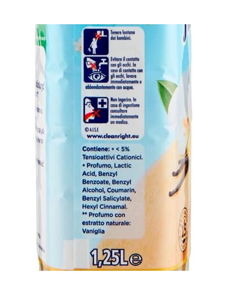 fabuloso ammorbidente concentrato 54 lavaggi - 1250ml - vaniglia: tuttocasashop.it: prodotti per bucato e tessuti