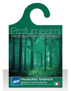 dea profumissimi - gruccia 2 buste profumate per armadi - muschio bianco: tuttocasashop.it: pulizia e cura della casa