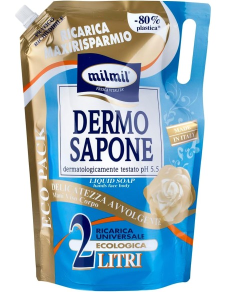 mil mil sapone liquido - ecoricarica - 2 litri - dermo: tuttocasashop.it: igiene e cura della persona