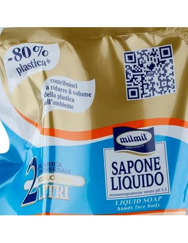 mil mil sapone liquido - ecoricarica - 2 litri - dermo: tuttocasashop.it: igiene e cura della persona