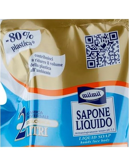 mil mil sapone liquido - ecoricarica - 2 litri - dermo: tuttocasashop.it: igiene e cura della persona