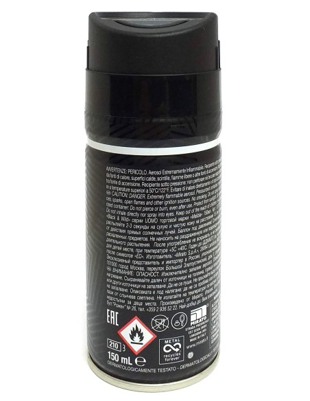 malizia uomo deodorante spray - 150ml - black & wild: tuttocasashop.it: igiene e cura della persona