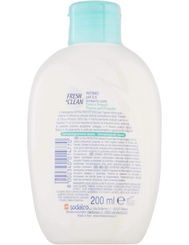fresh&clean detergente intimo - ph 5.5 - 200ml - timo e propoli: tuttocasashop.it: igiene e cura della persona