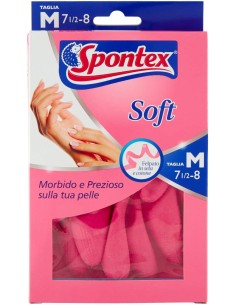spontex soft guanti gomma felpati - taglia m 7.5 - media: tuttocasashop.it: pulizia e cura della casa