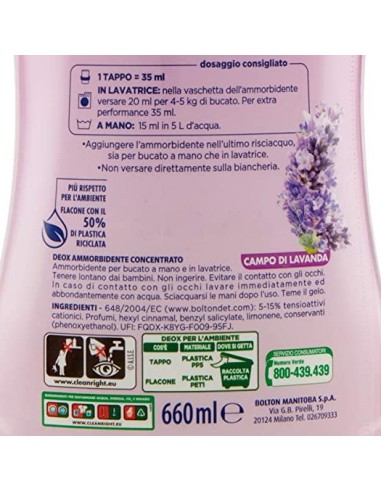 deox ammorbidente concentrato - 660ml - 33 lavaggi - lavanda: tuttocasashop.it: prodotti per bucato e tessuti