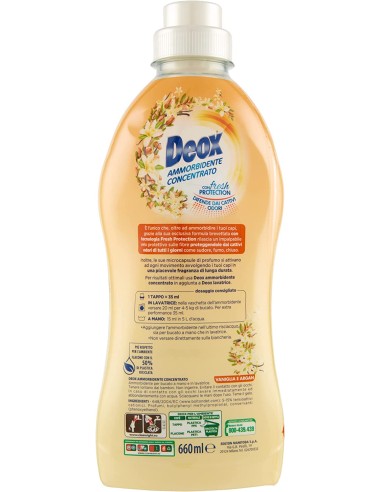 deox ammorbidente concentrato - 660ml - 33 lavaggi - vaniglia: tuttocasashop.it: prodotti per bucato e tessuti