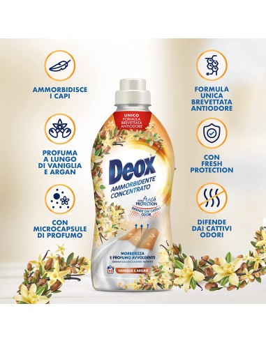 deox ammorbidente concentrato - 660ml - 33 lavaggi - vaniglia: tuttocasashop.it: prodotti per bucato e tessuti
