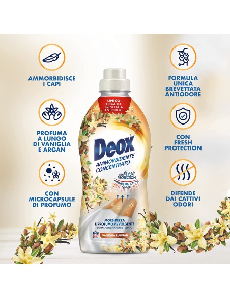 deox ammorbidente concentrato - 660ml - 33 lavaggi - vaniglia: tuttocasashop.it: prodotti per bucato e tessuti