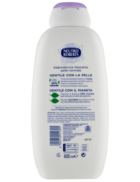 neutro roberts bagnodoccia - 450ml - rilassante con lavanda essenziale: tuttocasashop.it: igiene e cura della persona
