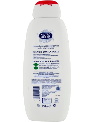 neutro roberts bagnodoccia 450ml - dermazero ipoallergenico - nichel tested: tuttocasashop.it: igiene e cura della persona