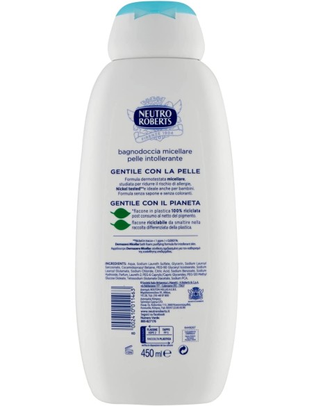 neutro roberts bagnodoccia - 450ml - dermazero - micellare - nichel tested: tuttocasashop.it: igiene e cura della persona