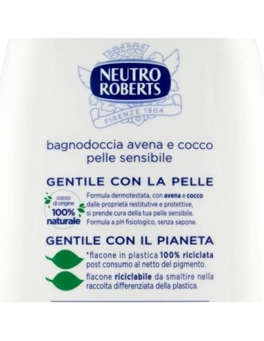 neutro roberts bagnodoccia - 450ml - pelle sensibile con avena e cocco: tuttocasashop.it: igiene e cura della persona