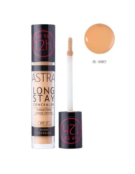 astra long stay concealer - correttore lunga tenuta - spf15 - 05 - honey: tuttocasashop.it: igiene e cura della persona