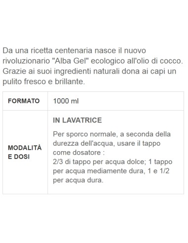 alba sapone gel ecologico - 1 litro - detersivo a mano e lavatrice: tuttocasashop.it: prodotti per bucato e tessuti