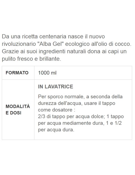alba sapone gel ecologico - 1 litro - detersivo a mano e lavatrice: tuttocasashop.it: prodotti per bucato e tessuti