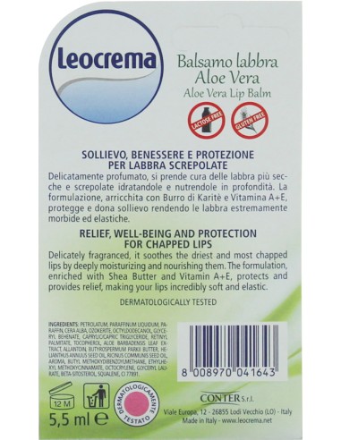 leocrema stick labbra 5.5ml - aloe vera: tuttocasashop.it: igiene e cura della persona