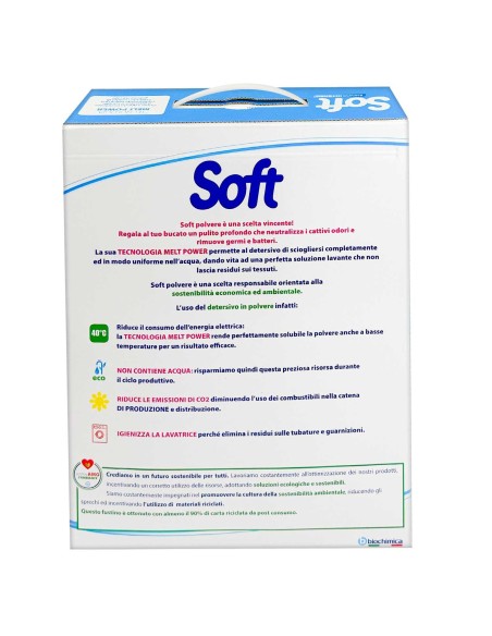 soft detersivo lavatrice in polvere fusto 105 misurini - bianco intenso: tuttocasashop.it: prodotti per bucato e tessuti