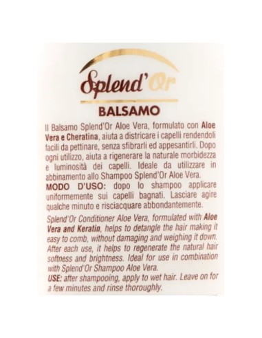 splend'or balsamo per capelli - 300ml - aloe vera e cheratina: tuttocasashop.it: igiene e cura della persona