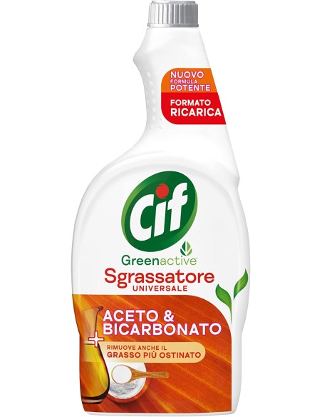 cif sgrassatore spray - ricarica 650ml - green active aceto & bicarbonato: tuttocasashop.it: pulizia e cura della casa