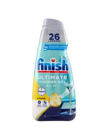 finish ultimate +igiene gel detersivo lavastoviglie 560ml 26 lavaggi - lemon: tuttocasashop.it: pulizia e cura della casa