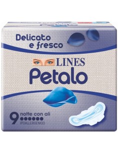 lines petalo blu assorbenti - 9 pezzi - anatomico notte con ali: tuttocasashop.it: igiene e cura della persona