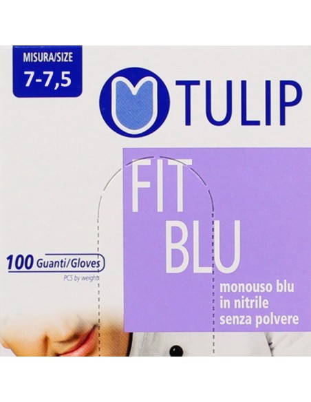 tulip 100 guanti monouso in nitrile blu non talcati - taglia m media: tuttocasashop.it: pulizia e cura della casa