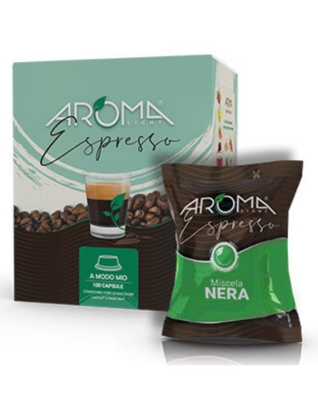aroma light caffe espresso 100 capsule - miscela nera - a modo mio: tuttocasashop.it: altro - bazar