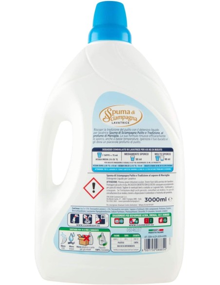 spuma di sciampagna detersivo lavatrice - 60 lavaggi - 3l - marsiglia: tuttocasashop.it: prodotti per bucato e tessuti