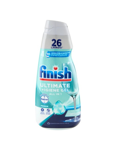 finish ultimate +igiene gel detersivo lavastoviglie 560ml 26 lavaggi - fresh: tuttocasashop.it: pulizia e cura della casa