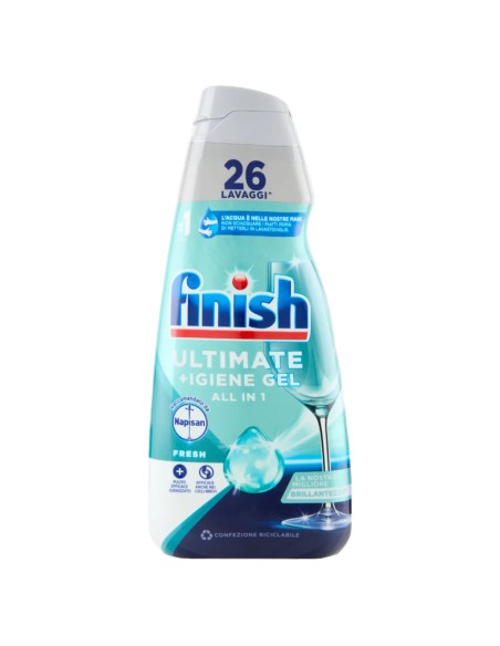 finish ultimate +igiene gel detersivo lavastoviglie 560ml 26 lavaggi - fresh: tuttocasashop.it: pulizia e cura della casa