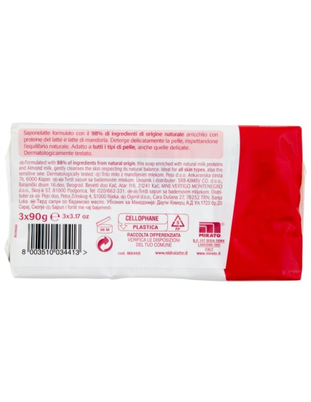 nidra sapone solido - 3 pezzi da 90 grammi - delicato - latte di mandorla: tuttocasashop.it: igiene e cura della persona