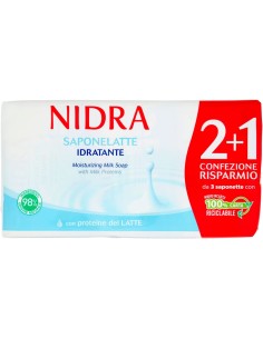 nidra sapone solido - 3 pezzi da 90 grammi - idratante - proteine del latte: tuttocasashop.it: igiene e cura della persona