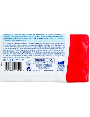 nidra sapone solido - 3 pezzi da 90 grammi - idratante - proteine del latte: tuttocasashop.it: igiene e cura della persona