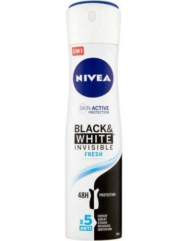 nivea deodorante spray - 150ml - black & white invisible fresh - non macchia: tuttocasashop.it: igiene e cura della persona