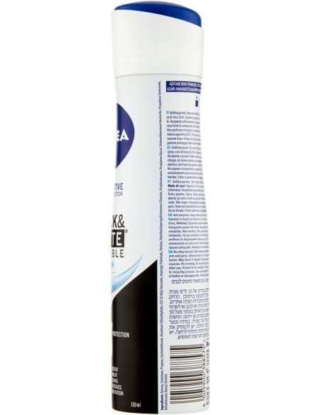nivea deodorante spray - 150ml - black & white invisible fresh - non macchia: tuttocasashop.it: igiene e cura della persona