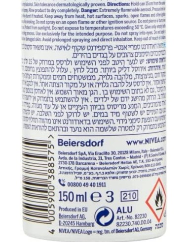 nivea deodorante spray - 150ml - black & white invisible fresh - non macchia: tuttocasashop.it: igiene e cura della persona