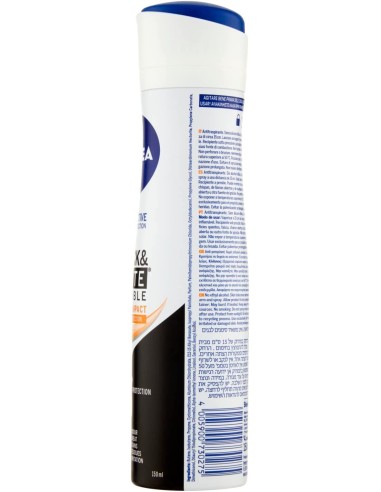 nivea deodorante spray - 150ml - black & white - ultimate impact: tuttocasashop.it: igiene e cura della persona
