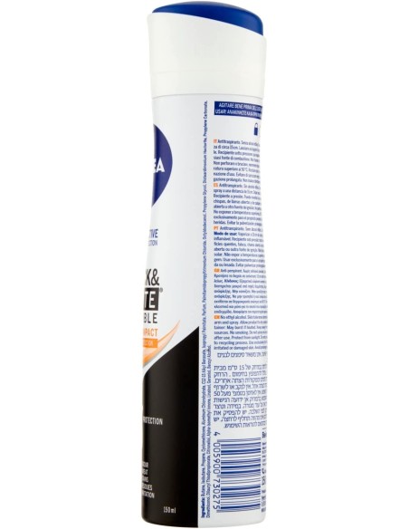 nivea deodorante spray - 150ml - black & white - ultimate impact: tuttocasashop.it: igiene e cura della persona
