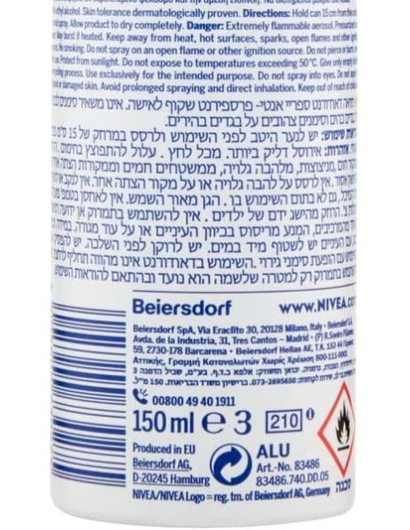 nivea deodorante spray - 150ml - black & white - ultimate impact: tuttocasashop.it: igiene e cura della persona