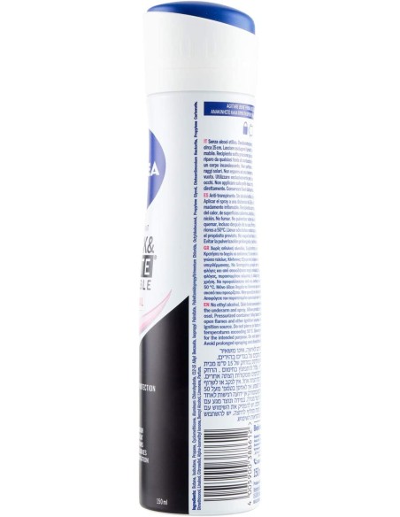 nivea deodorante spray - 150ml - black & white - original - non macchia: tuttocasashop.it: igiene e cura della persona