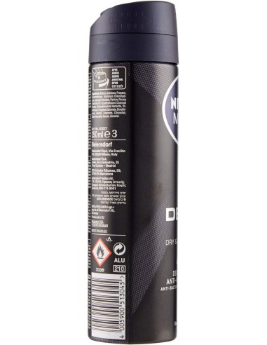 nivea deodorante spray - 150ml - for men - 48h - deep - black carbon: tuttocasashop.it: igiene e cura della persona