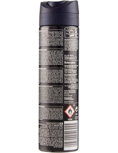 nivea deodorante spray - 150ml - for men - 48h - deep - black carbon: tuttocasashop.it: igiene e cura della persona