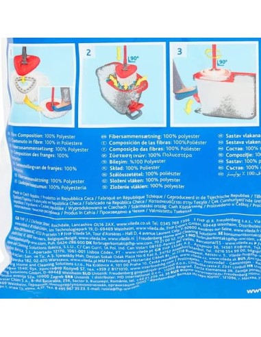 vileda turbo smart ricambio mop microfibra lavapavimenti sistema rotante: tuttocasashop.it: pulizia e cura della casa