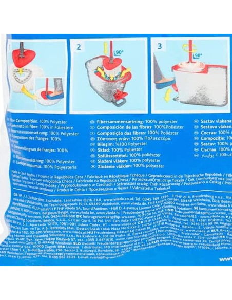 vileda turbo smart ricambio mop microfibra lavapavimenti sistema rotante: tuttocasashop.it: pulizia e cura della casa
