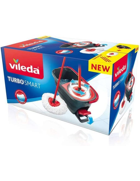 vileda turbo smart mop microfibra lavapavimenti rotante con sistema a pedale: tuttocasashop.it: pulizia e cura della casa