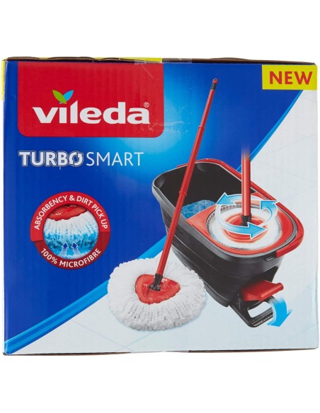 vileda turbo smart mop microfibra lavapavimenti rotante con sistema a pedale: tuttocasashop.it: pulizia e cura della casa
