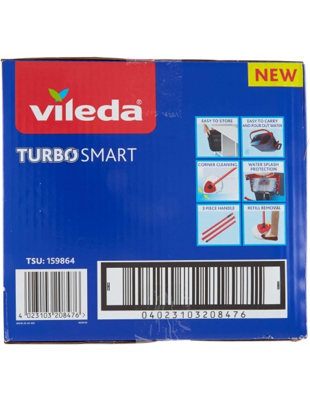 vileda turbo smart mop microfibra lavapavimenti rotante con sistema a pedale: tuttocasashop.it: pulizia e cura della casa
