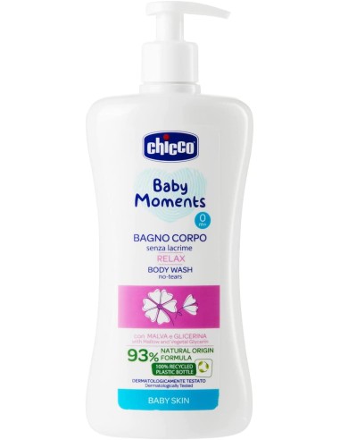 chicco baby moments bagno corpo senza lacrime - 500ml - relax - con malva: tuttocasashop.it: igiene e cura della persona